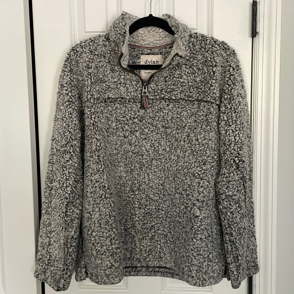 Dylan by True Grit Original Frosty Tipped Pile 1/2 Zip Up; Medium; heather gray